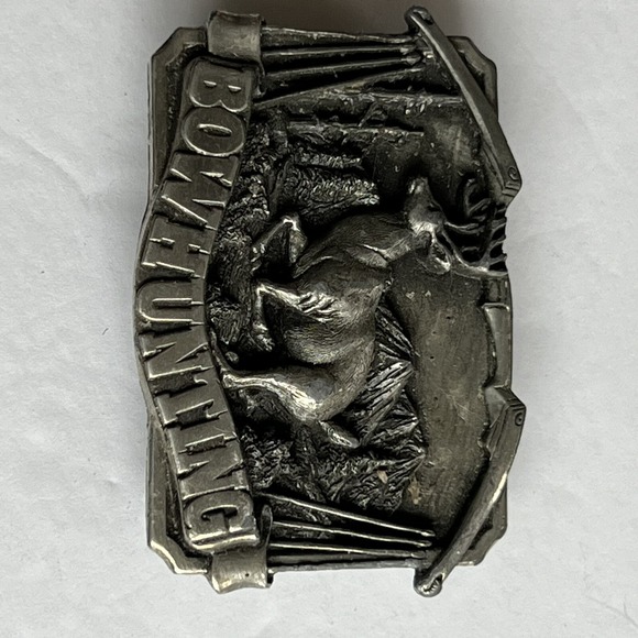 BERGAMOT Siskiyou BOWHUNTING hunting DEER 1983 Vintage‎ belt buckle USA - Picture 4 of 12